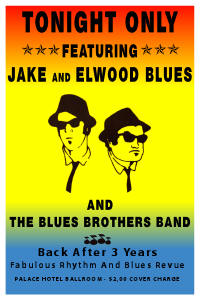 BLUES BROTHERS BANDER GREEN SCREEN POSTER